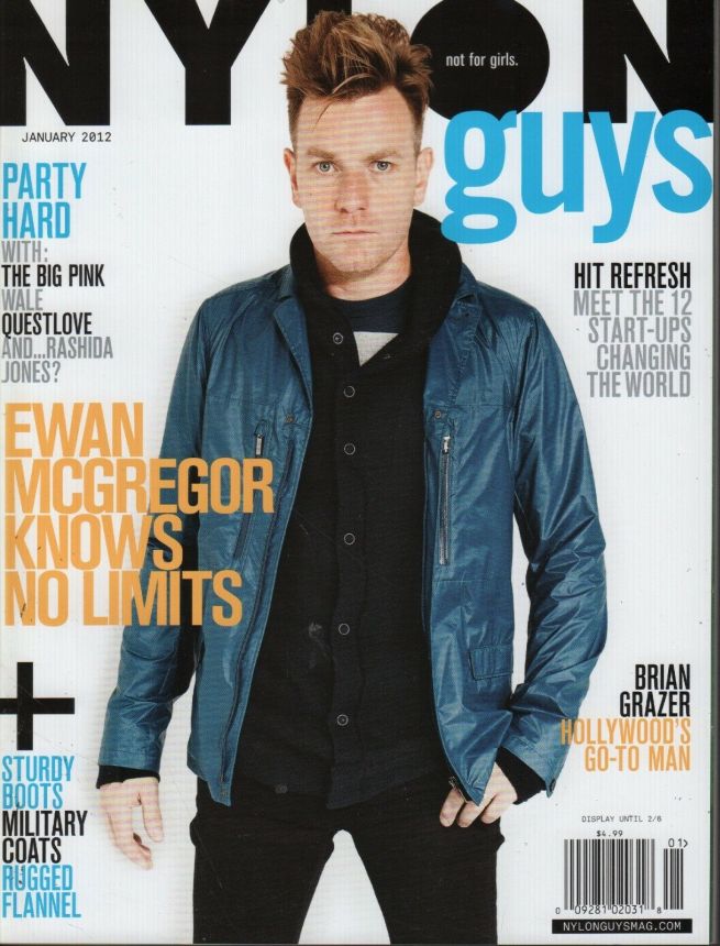 NYLON GUYS magazine side cover  January 2012