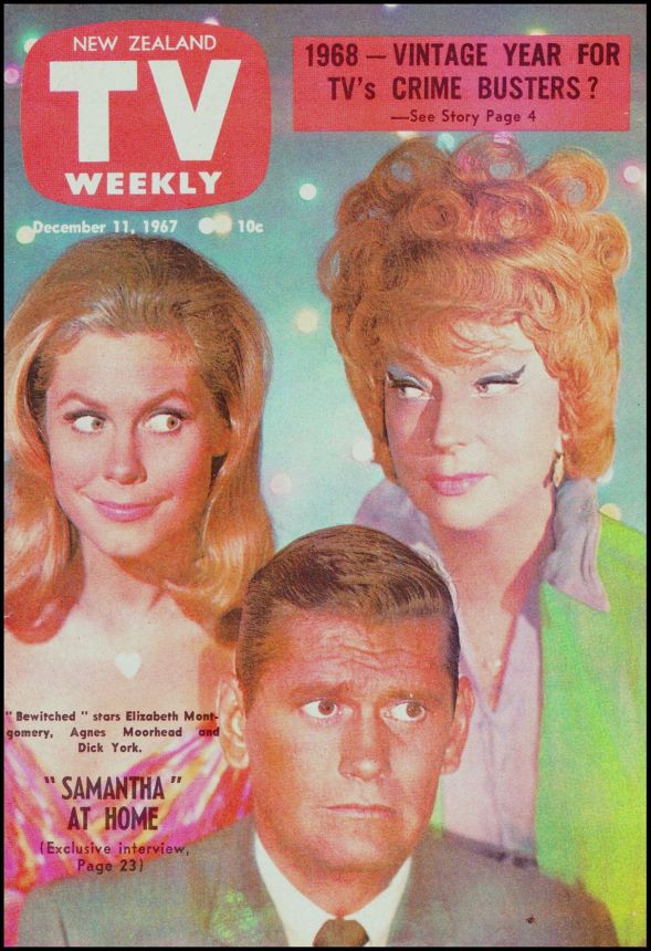 NEW ZEALAND TV WEEKLY magazine side cover 11 December 1967