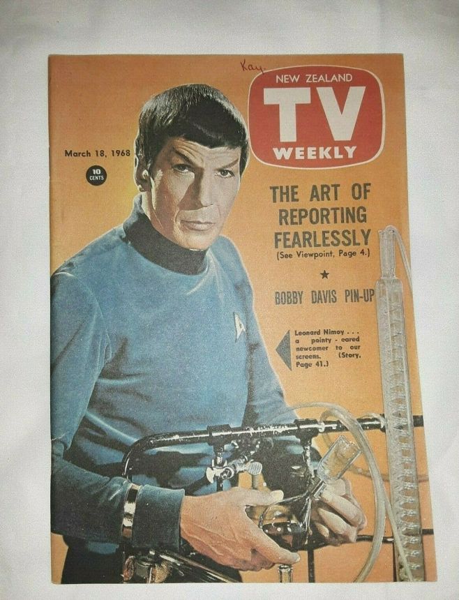 NEW ZEALAND TV WEEKLY magazine side cover 18 March 1968