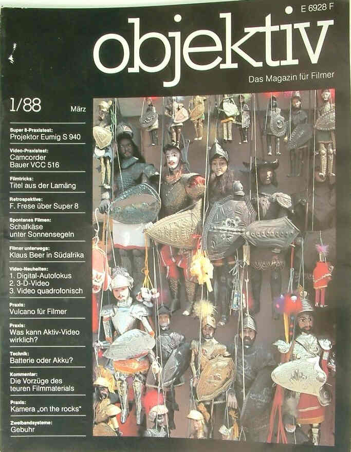 OBJEKTIV magazine side cover Issue 1 March 1988