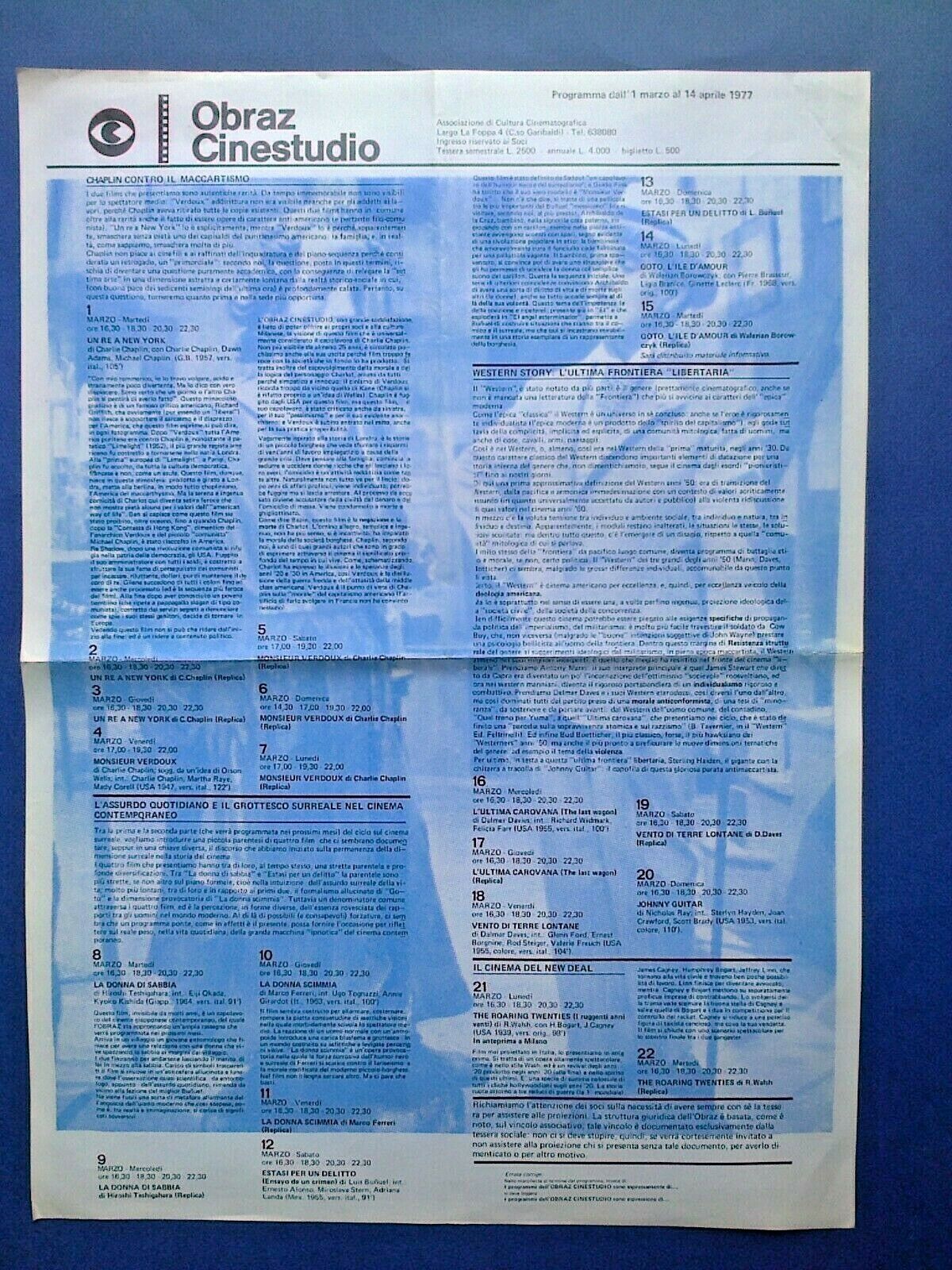 OBRAZ CINESTUDIO magazine side cover 1 March 1977