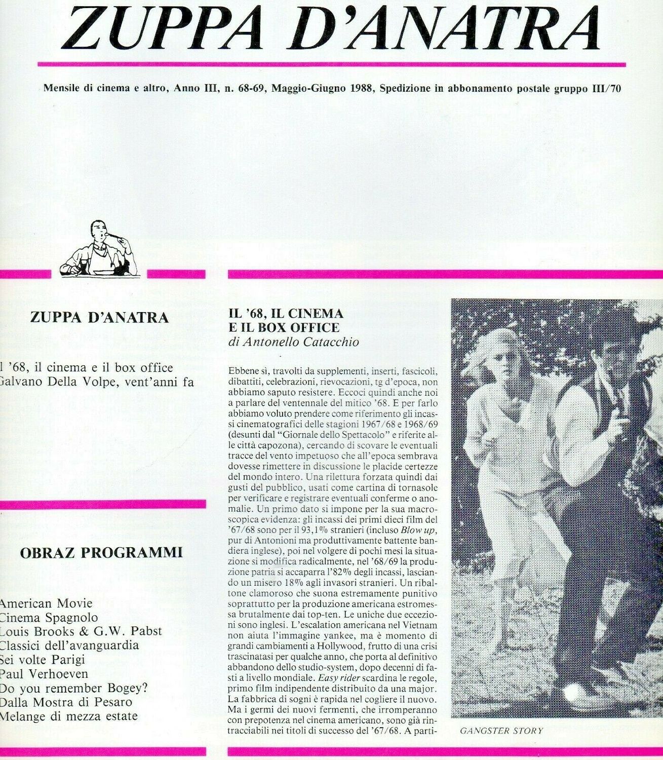 OBRAZ CINESTUDIO magazine side cover Issue 68-9 17 May 1988