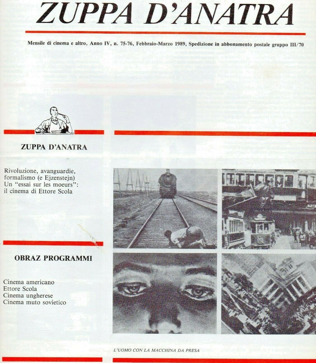 OBRAZ CINESTUDIO magazine side cover Issue 75-6 1 March 1989