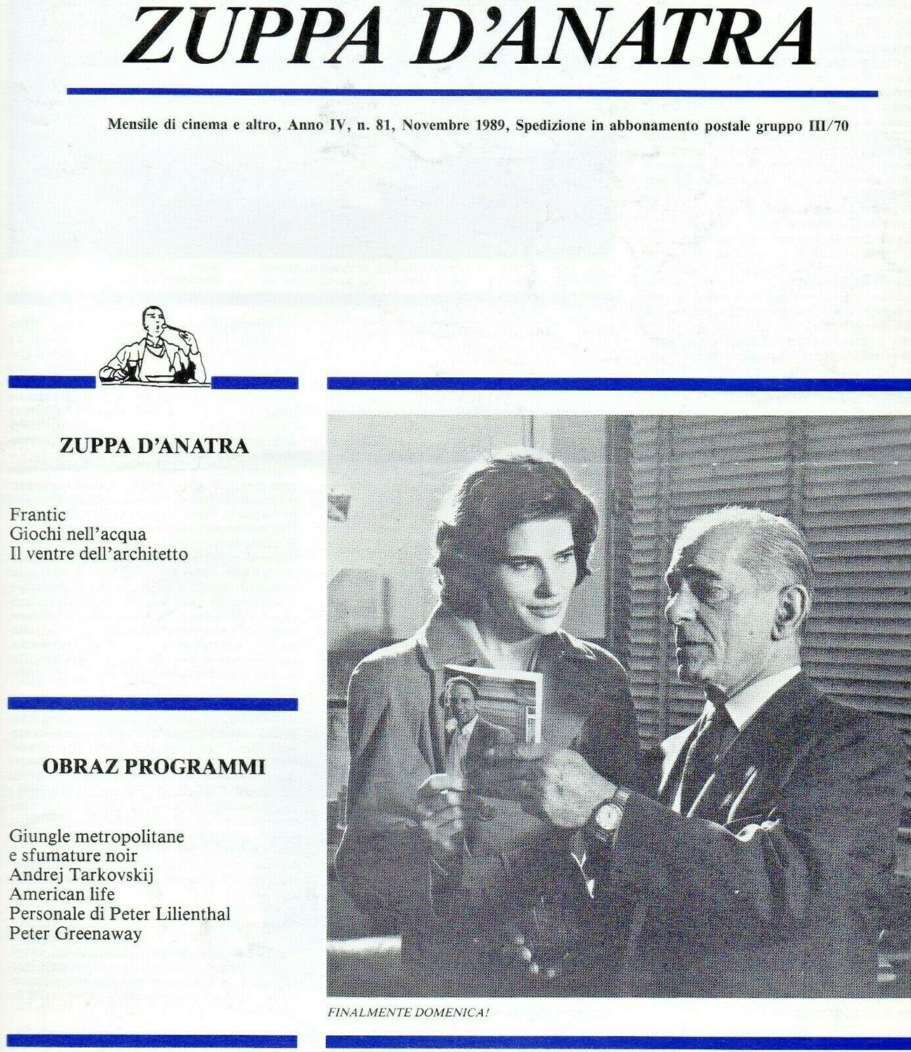 OBRAZ CINESTUDIO magazine side cover Issue 81 25 October 1989