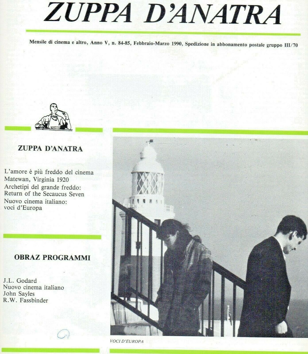 OBRAZ CINESTUDIO magazine side cover Issue 84-5 1 March 1990