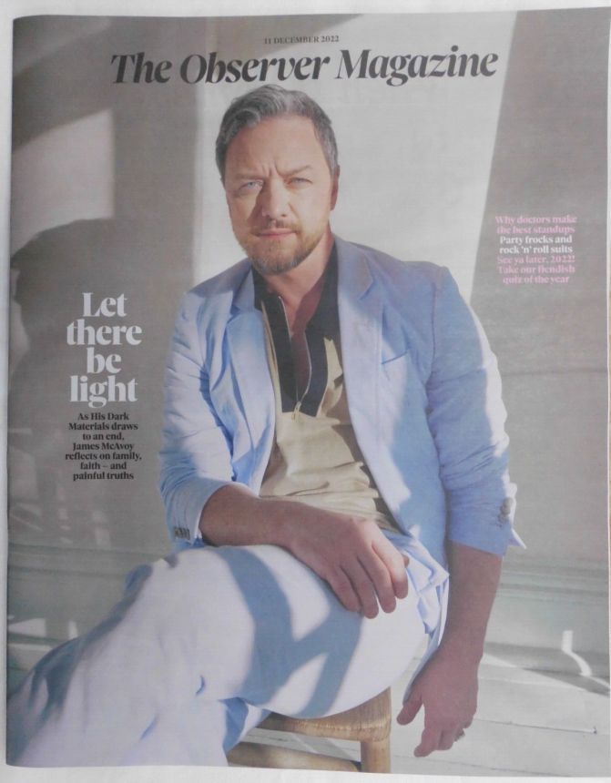 OBSERVER MAGAZINE magazine side cover 11 December 2022