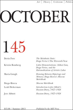 OCTOBER magazine side cover Issue 145 Summer 2013