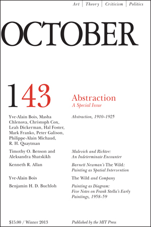 OCTOBER magazine side cover Issue 143 Winter 2013