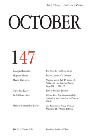 OCTOBER magazine side cover Issue 147 Winter 2014