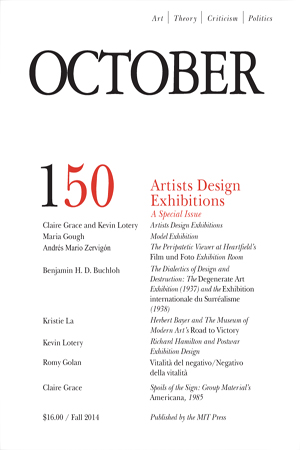 OCTOBER magazine side cover Issue 150 Fall 2014