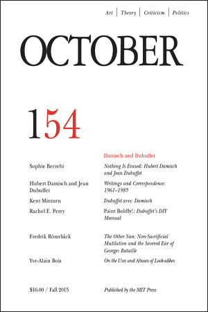 OCTOBER magazine side cover Issue 154 Fall 2015