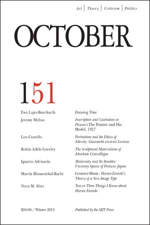 OCTOBER magazine side cover Issue 151.jpg Winter 2015