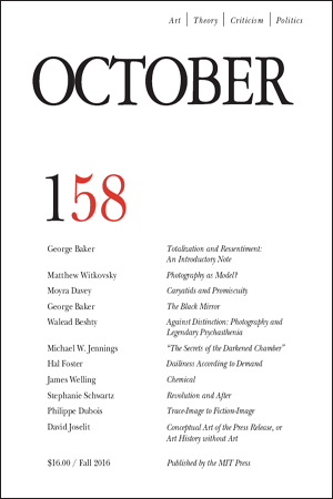 OCTOBER magazine side cover Issue 158 Fall 2016