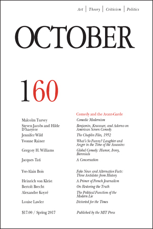 OCTOBER magazine side cover Issue 160 Spring 2017