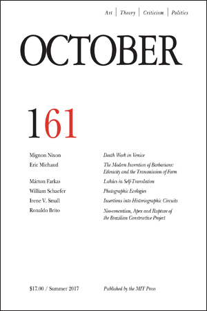 OCTOBER magazine side cover Issue 161 Summer 2017