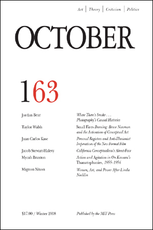 OCTOBER magazine side cover Issue 163 Winter 2018