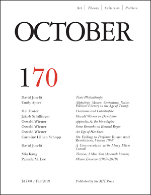 OCTOBER magazine side cover Issue 170 Fall 2019