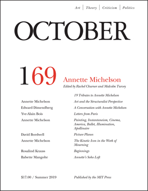 OCTOBER magazine side cover Issue 169 Summer 2019