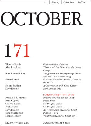 OCTOBER magazine side cover Issue 171 Winter 2020