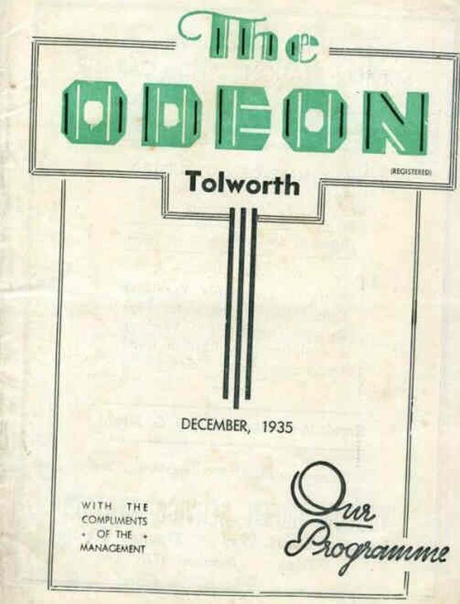 ODEON TOLWORTH magazine side cover  December 1935