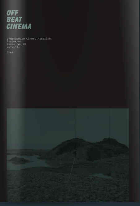 OFFBEAT CINEMA magazine side cover Issue 1 January 2011
