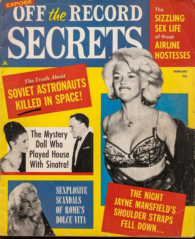 OFF THE RECORD SECRETS magazine side cover  February 1963