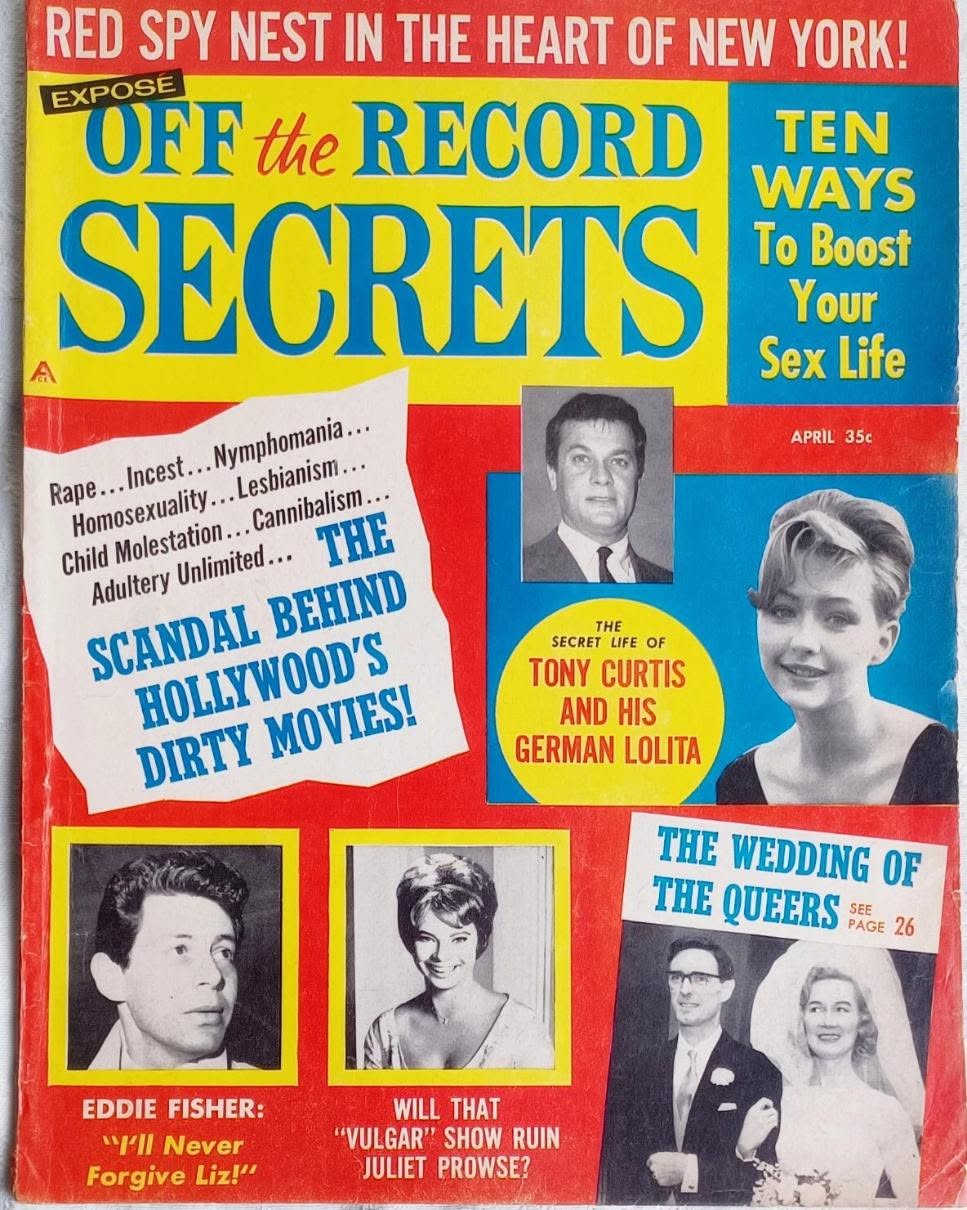 OFF THE RECORD SECRETS magazine side cover Issue 3 April 1963