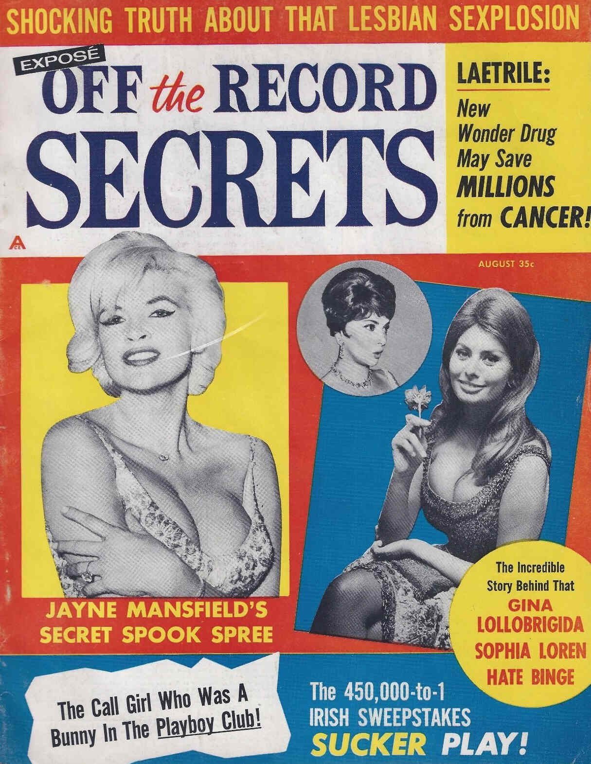 OFF THE RECORD SECRETS magazine side cover Issue 5 August 1963