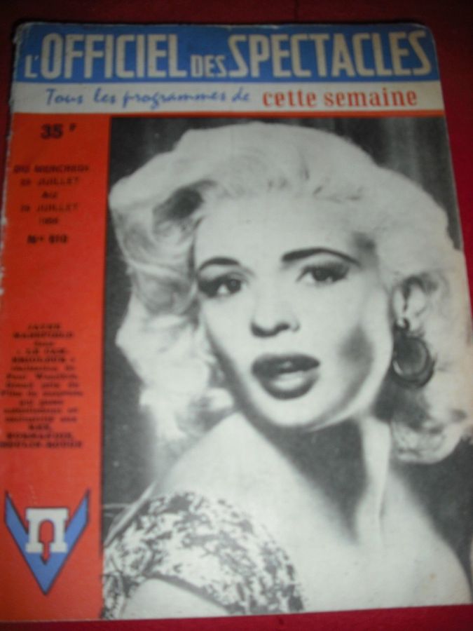 OFFICIEL DES SPECTACLES magazine side cover  July 1956