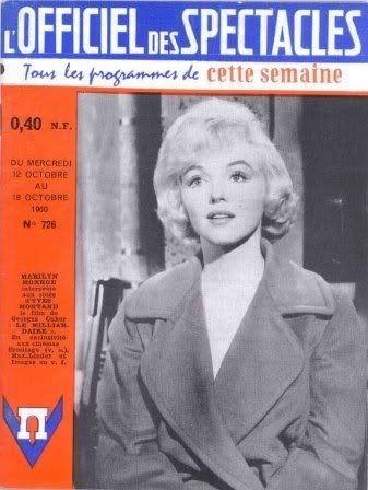 OFFICIEL DES SPECTACLES magazine side cover 12 December 1960