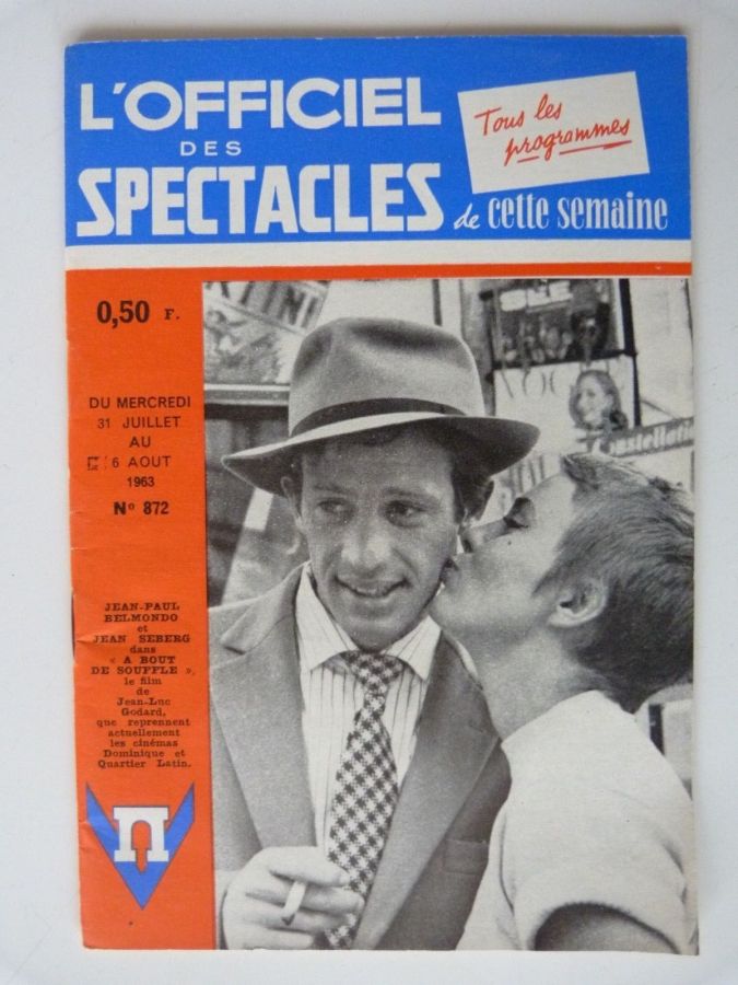 OFFICIEL DES SPECTACLES magazine side cover Issue 872 31 July 1963
