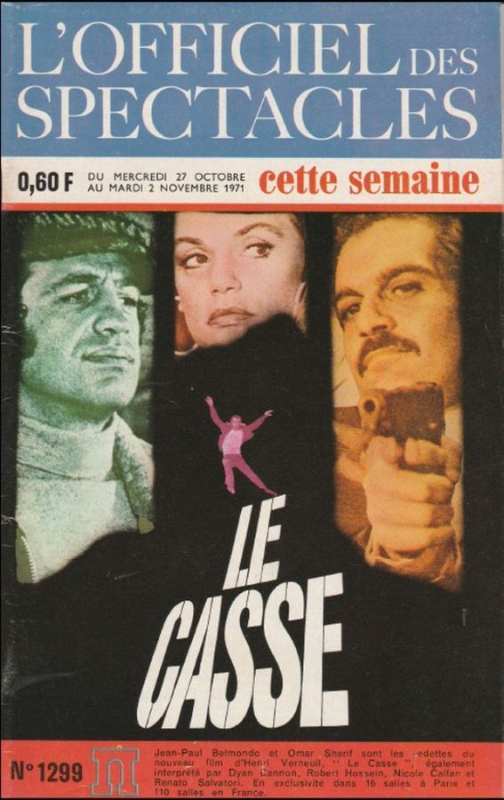 OFFICIEL DES SPECTACLES magazine side cover Issue 1299 27 October 1971