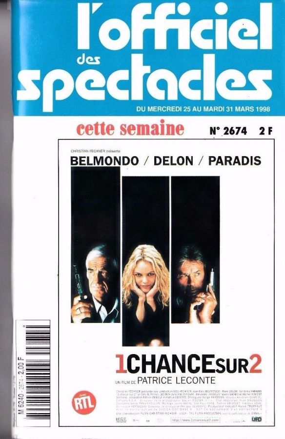 OFFICIEL DES SPECTACLES magazine side cover Issue 2674 25 March 1998