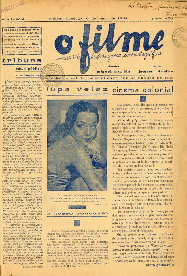 O FILME magazine side cover Issue 2 6 May 1934