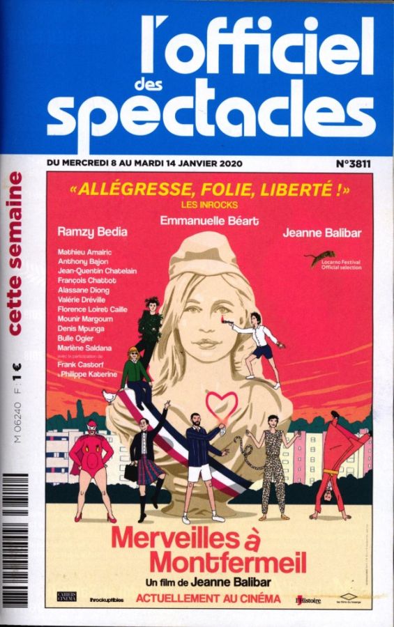 OFFICIEL DES SPECTACLES magazine side cover Issue 3811 8 January 2020