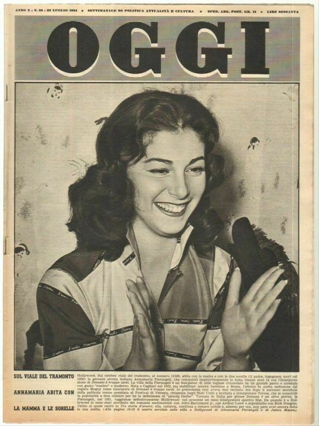OGGI magazine side cover Issue 29 22 July 1954