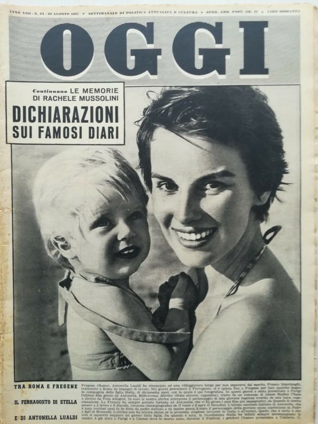OGGI magazine side cover Issue 34 22 August 1957