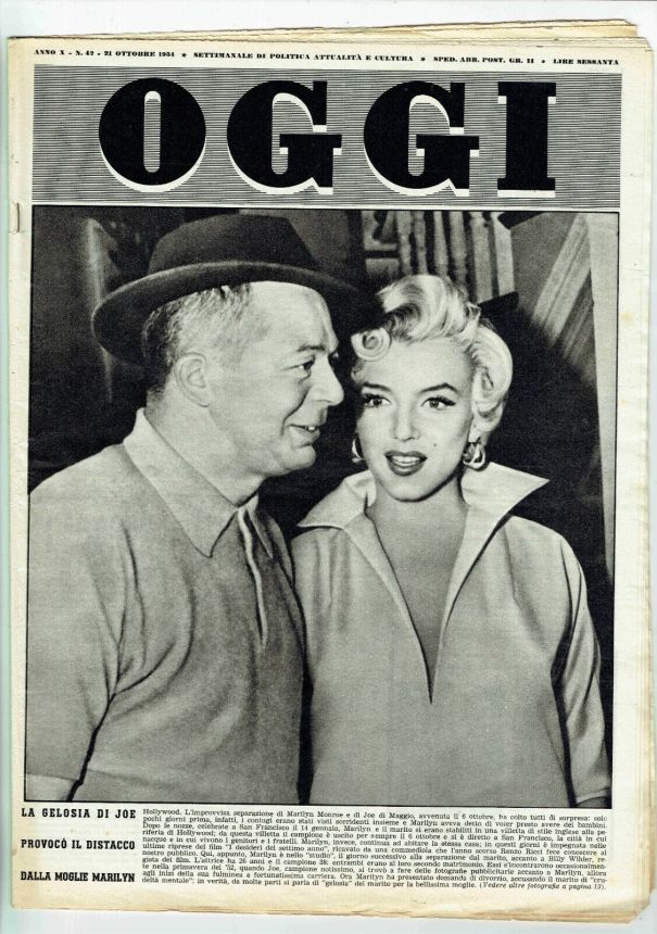 OGGI magazine side cover Issue 42 21 October 1954