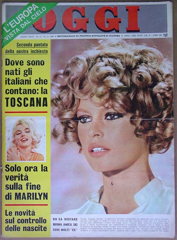OGGI magazine side cover Issue 47 23 November 1967