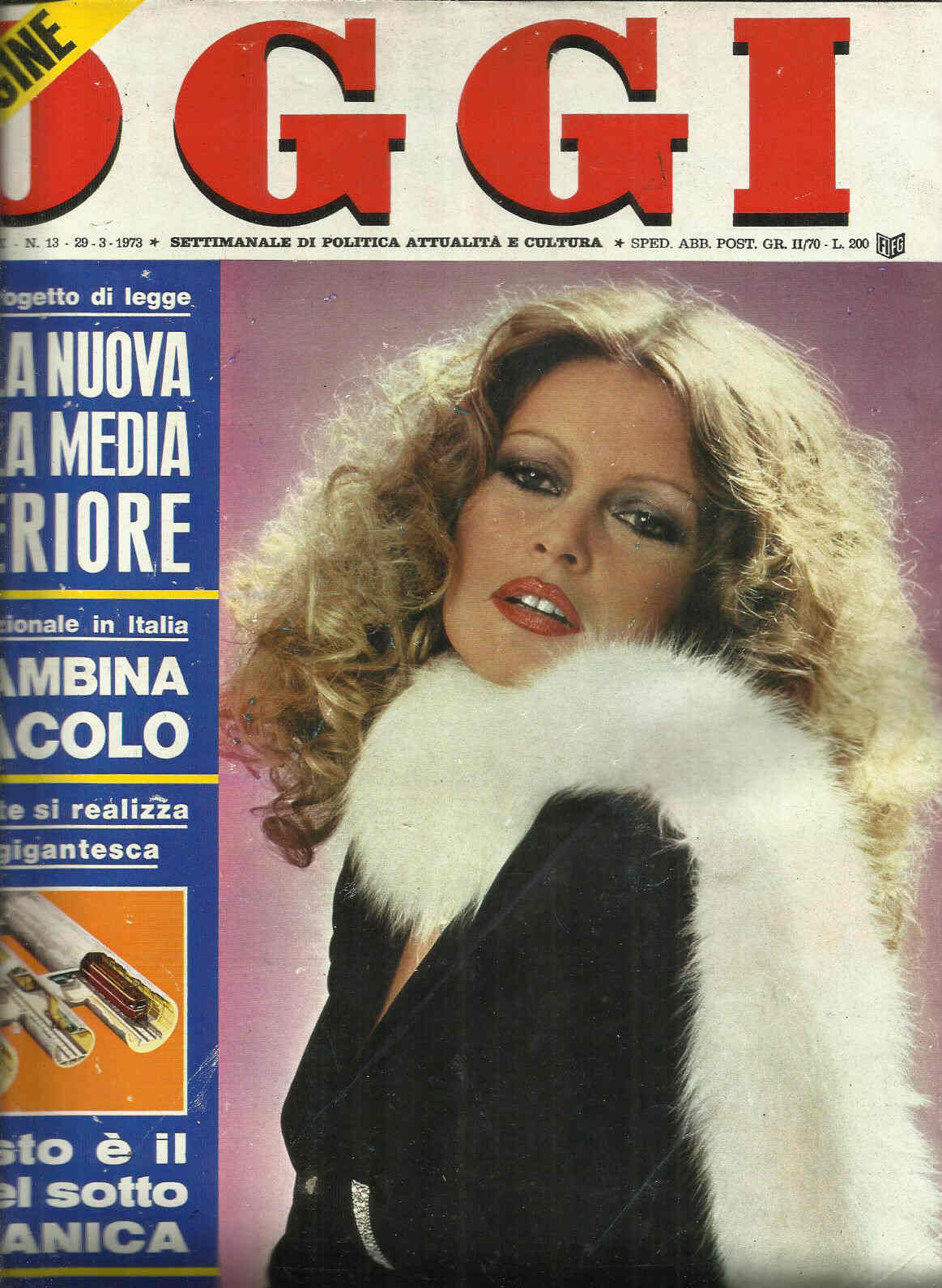 OGGI magazine side cover Issue 13 29 March 1973