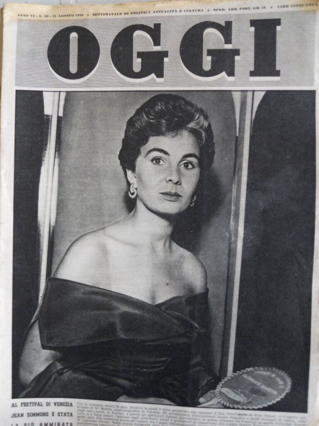 OGGI magazine side cover Issue 35 31 August 1950