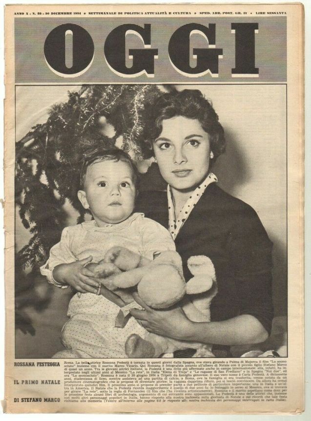 OGGI magazine side cover Issue 52 30 December 1954
