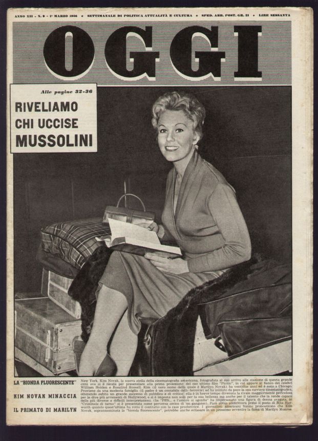 OGGI magazine side cover Issue 9 1 March 1956