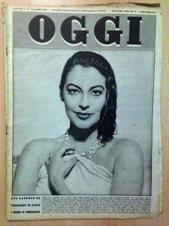 OGGI magazine side cover Issue 34 23 August 1956