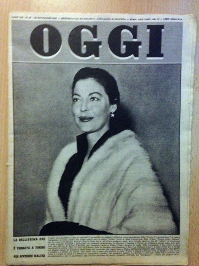 OGGI magazine side cover Issue 47 22 November 1956