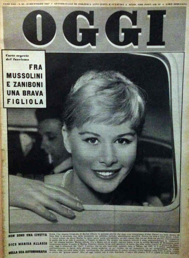 OGGI magazine side cover Issue 50 12 December 1957