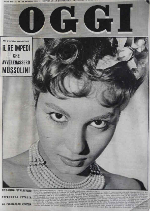 OGGI magazine side cover Issue 33 14 August 1958