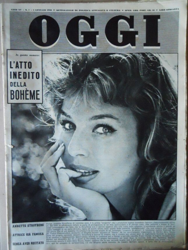 OGGI magazine side cover Issue 1 1 January 1959