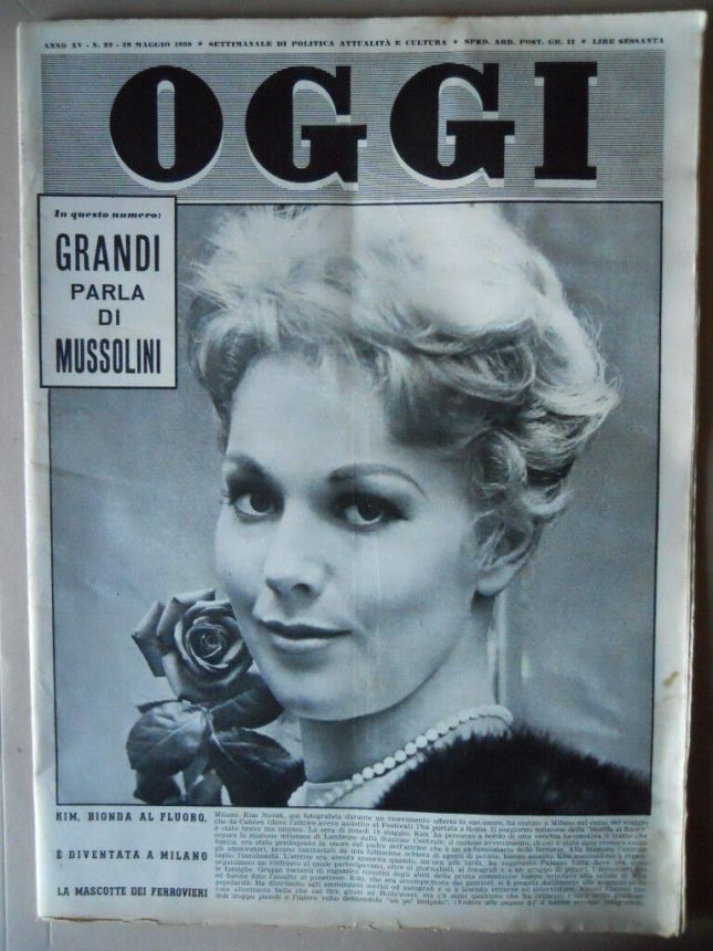 OGGI magazine side cover Issue 22 28 May 1959