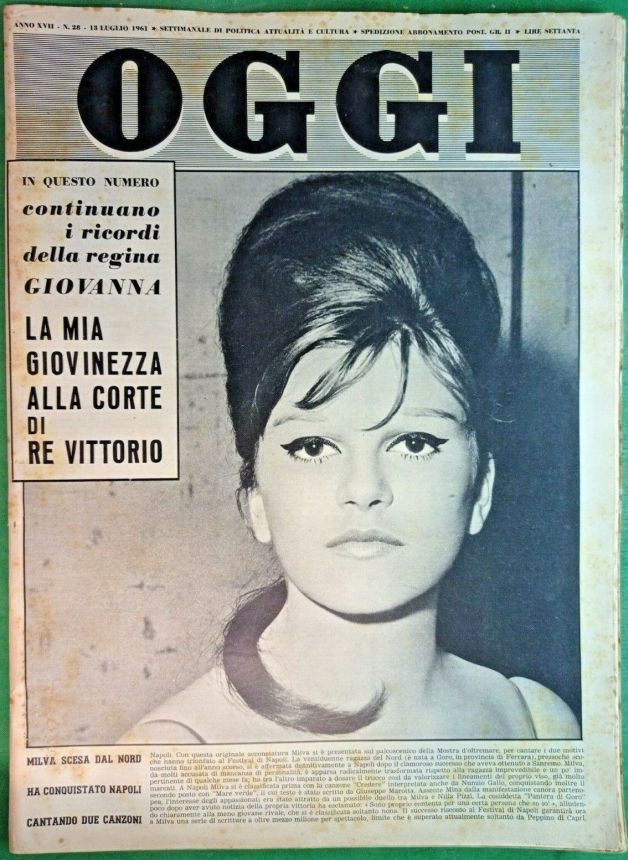 OGGI magazine side cover Issue 28 13 July 1961